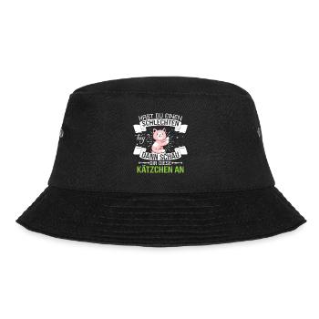 Hast Du Einen Schlechte Tag? Süßes Katzen Motiv - Bucket Hat - Schwarz - Vorne - Lela (165cm)