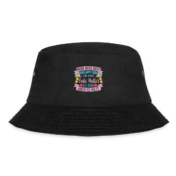 Verrückte Bekloppte Mama Mutter Muttertag Spruch - Bucket Hat - Schwarz - Vorne - Lela (165cm)