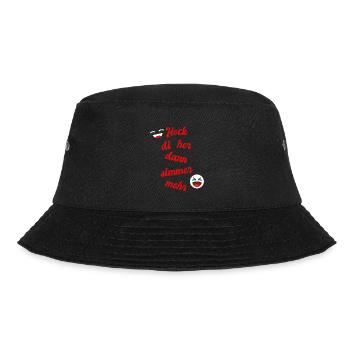 Geselliger Spruch fränkisch - Bucket Hat - Schwarz - Vorne - Lela (165cm)