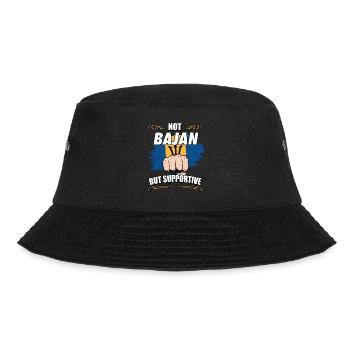 Not Bajan But Supportive Travel Tourist Bajan - Bucket Hat - Schwarz - Vorne - Lela (165cm)