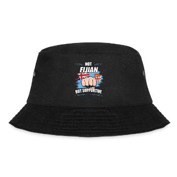 Not Fijian But Supportive Travel Tourist Fijian - Bucket Hat - black - Front - Lela (165cm)