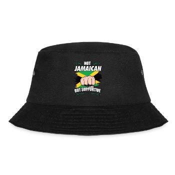 Not Jamaican But Supportive Travel Tourist Jamaica - Bucket Hat - Schwarz - Vorne - Lela (165cm)