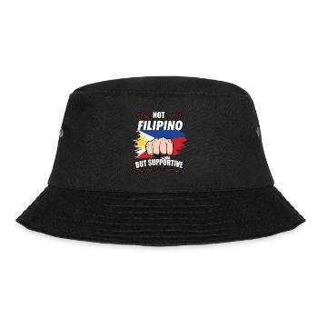Not Filipino But Supportive Travel Tourist - Bucket Hat - black - Front - Lela (165cm)