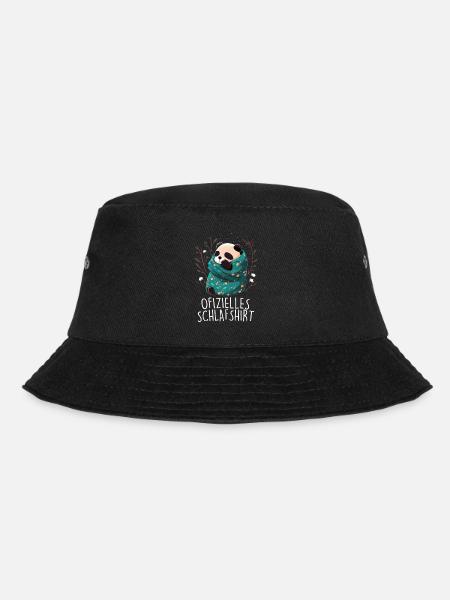 Offizielles Schlafshirt Panda Pandabär Nachtshirt - Bucket Hat - Schwarz
