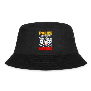 Real Heroes Father's Day Design for Policeman - Bucket Hat - Schwarz - Vorne - Lela (165cm)
