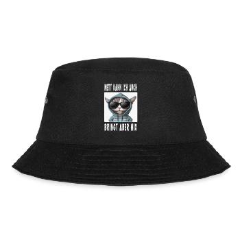 Nett Kann Ich Auch Bringt Aber Nix - Bucket Hat - Schwarz - Vorne - Lela (165cm)