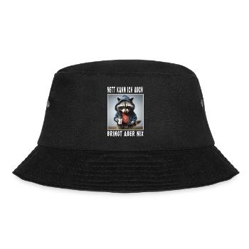 Nett Kann Ich Auch Bringt Aber Nix - Bucket Hat - Schwarz - Vorne - Lela (165cm)