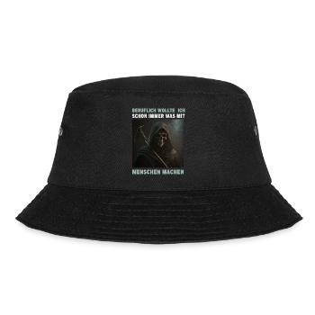 Beruflich Wollte Ich Schon Immer Was Mit Menschen - Bucket Hat - Schwarz - Vorne - Lela (165cm)