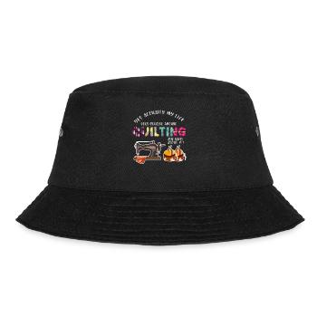 Quilten Quilten Quilting Maschine Geschenk - Bucket Hat - Schwarz - Vorne - Lela (165cm)