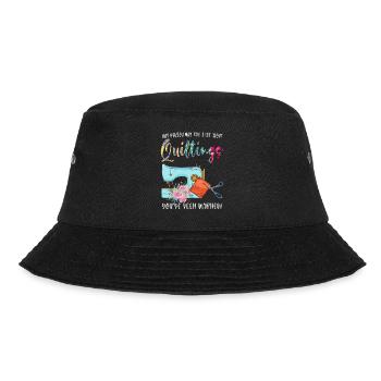 Quilten Quilten Quilting Maschine Geschenk - Bucket Hat - Schwarz - Vorne - Lela (165cm)