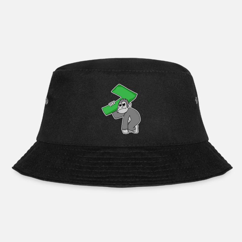 7 Jahre alt - 7. Geburtstag - Bucket Hat - Schwarz