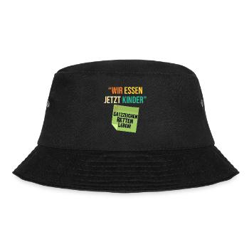 Wir Essen Jetzt Kinder - Bucket Hat - Schwarz - Vorne - Lela (165cm)