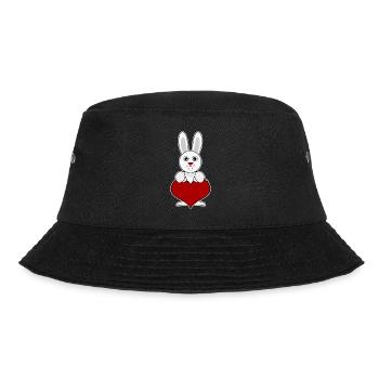 Rabbit Heart Rabbits - Bucket Hat - black - Front - Lela (165cm)