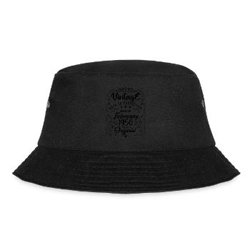 Jahrgang geboren im Februar 1950 Geburtstag Februar - Bucket Hat - Schwarz - Vorne - Lela (165cm)