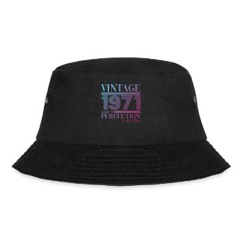 Vintage Jahrgang 1971 52. Geburtstag Geschenk Frau - Bucket Hat - Schwarz - Vorne - Lela (165cm)