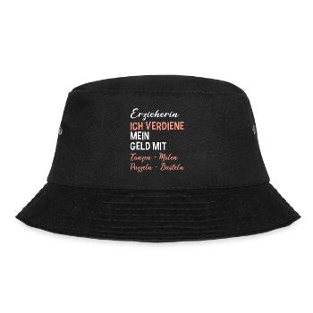 Erzieherin Ich Verdiene Mein Geld Mit Kita - Bucket Hat - Schwarz - Vorne - Lela (165cm)