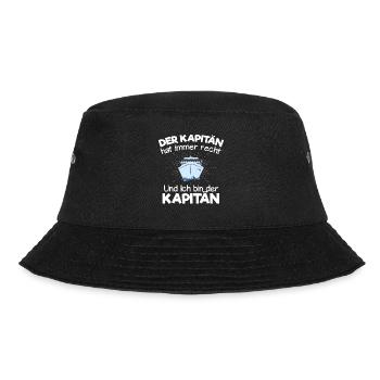 Der Kapitän Hat Immer Recht Lustige Bootbesitzer - Bucket Hat - Schwarz - Vorne - Lela (165cm)