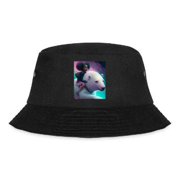 Black girl rides polar bear - Bucket Hat - black - Front - Lela (165cm)