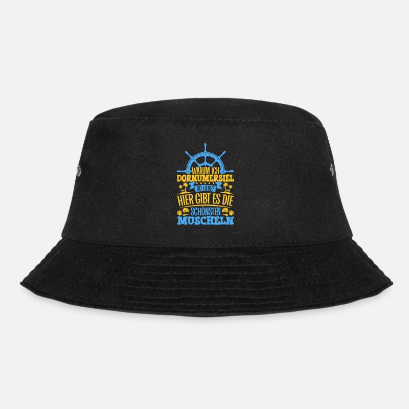 Schöne Muscheln - Warum ich Dornumersiel so liebe - Bucket Hat - Schwarz