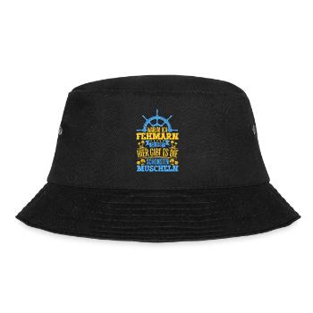Schöne Muscheln - Warum ich Fehmarn so liebe - Bucket Hat - Schwarz - Vorne - Lela (165cm)