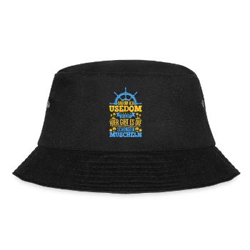 Schöne Muscheln - Warum ich Usedom so liebe - Bucket Hat - Schwarz - Vorne - Lela (165cm)