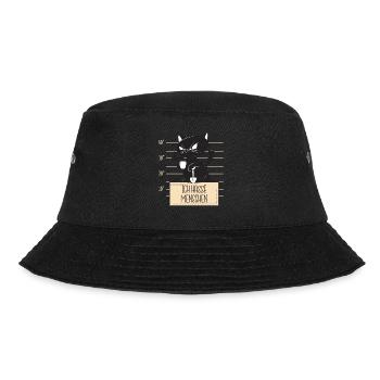 Katze Ich hasse Menschen - Bucket Hat - Schwarz - Vorne - Lela (165cm)