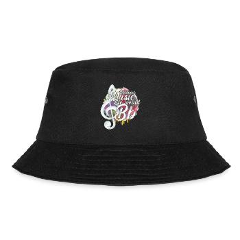 Ohne Musik würde das Leben B Flat Zitat - Bucket Hat - Schwarz - Vorne - Lela (165cm)