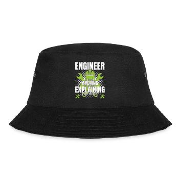 Ingenieur Ich streite nicht lustiges Zitat - Bucket Hat - Schwarz - Vorne - Lela (165cm)