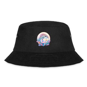 dolphin animal cute wild zoo sea ocean nature child - Bucket Hat - black - Front - Lela (165cm)