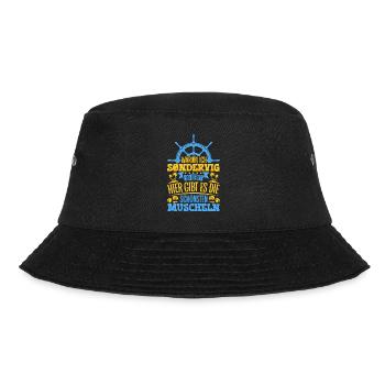 Schöne Muscheln - Warum ich Søndervig so liebe - Bucket Hat - Schwarz - Vorne - Lela (165cm)