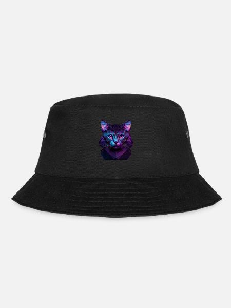 Katze Katzen Kätzchen Polygon Katze - Bucket Hat - Schwarz