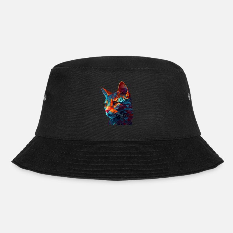 Katze Katzen Kätzchen Polygon Katze - Bucket Hat - Schwarz