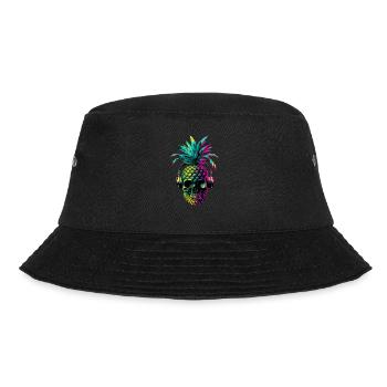 EDM Music Rave Festival Pineapple Techno - Bucket Hat - black - Front - Lela (165cm)