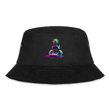 EDM Music Rave Festival Pineapple Techno - Bucket Hat - black - Front - Lela (165cm)