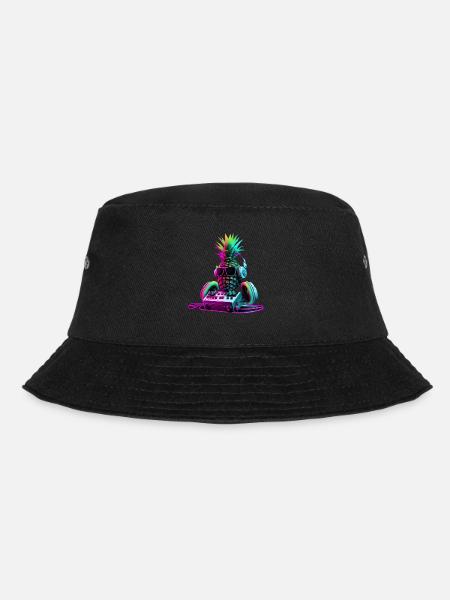 EDM Musik Rave Festival Ananas Techno - Bucket Hat - Schwarz