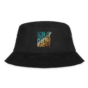 Ich Zerstöre Die Ruhe - Trompete Musik Spruch Musi - Bucket Hat - Schwarz - Vorne - Lela (165cm)