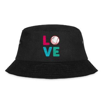 Love Baseball lustiges funny Design Tshirt - Bucket Hat - Schwarz - Vorne - Lela (165cm)