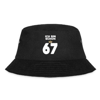 67. Geburtstag Geschenk - 67 Jahre mit Krone - Bucket Hat - Schwarz - Vorne - Lela (165cm)