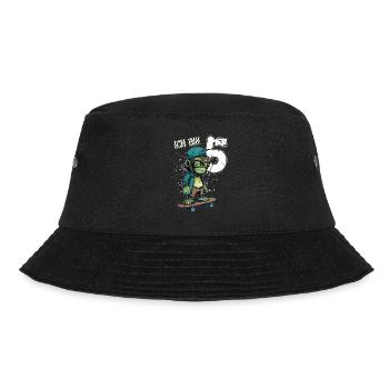 Kinder Geburtstag 5 Jahre - Skater Affe - Bucket Hat - Schwarz - Vorne - Lela (165cm)