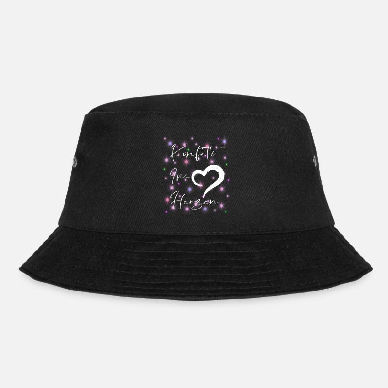 Konfetti im Herzen - Bucket Hat - Schwarz