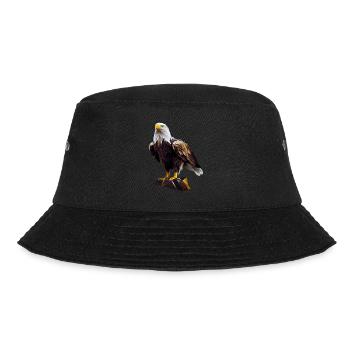 Cool polygon design with a bald eagle - Bucket Hat - black - Front - Lela (165cm)