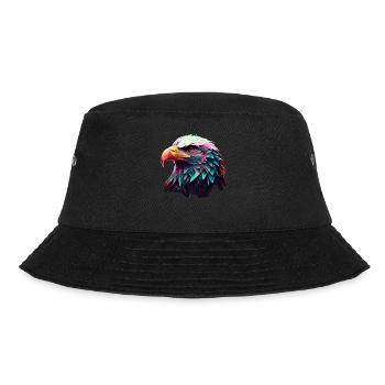 Cool polygon design with a bald eagle - Bucket Hat - black - Front - Lela (165cm)