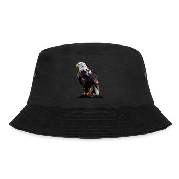 Cool polygon design with a bald eagle - Bucket Hat - black - Front - Lela (165cm)