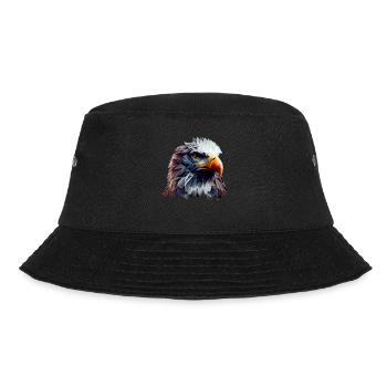 Cool polygon design with a bald eagle - Bucket Hat - black - Front - Lela (165cm)
