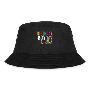 Birthday child building blocks 10 years old - Bucket Hat - black - Front - Lela (165cm)