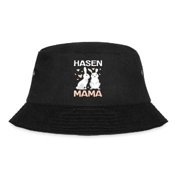 Hasen Mama Motiv Niedliches Häschen Design Für - Bucket Hat - Schwarz - Vorne - Lela (165cm)