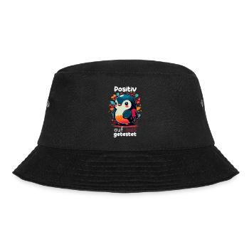 Pinguin Penguin Jungen Mädchen Zoo Süßer Spruch - Bucket Hat - Schwarz - Vorne - Lela (165cm)