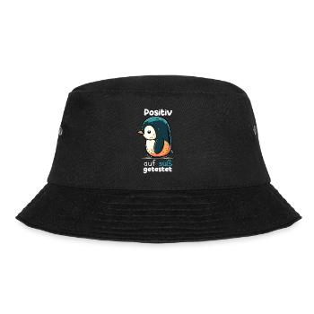 Pinguin Penguin Jungen Mädchen Zoo Süßer Spruch - Bucket Hat - Schwarz - Vorne - Lela (165cm)