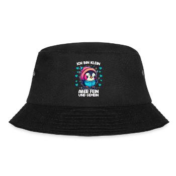 Pinguin Penguin Jungen Mädchen Zoo Polar Antarktis - Bucket Hat - Schwarz - Vorne - Lela (165cm)
