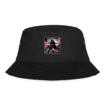 Temple japonais vintage des fleurs de cerisier Sakura - Bob - noir - Devant - Lela (165cm)